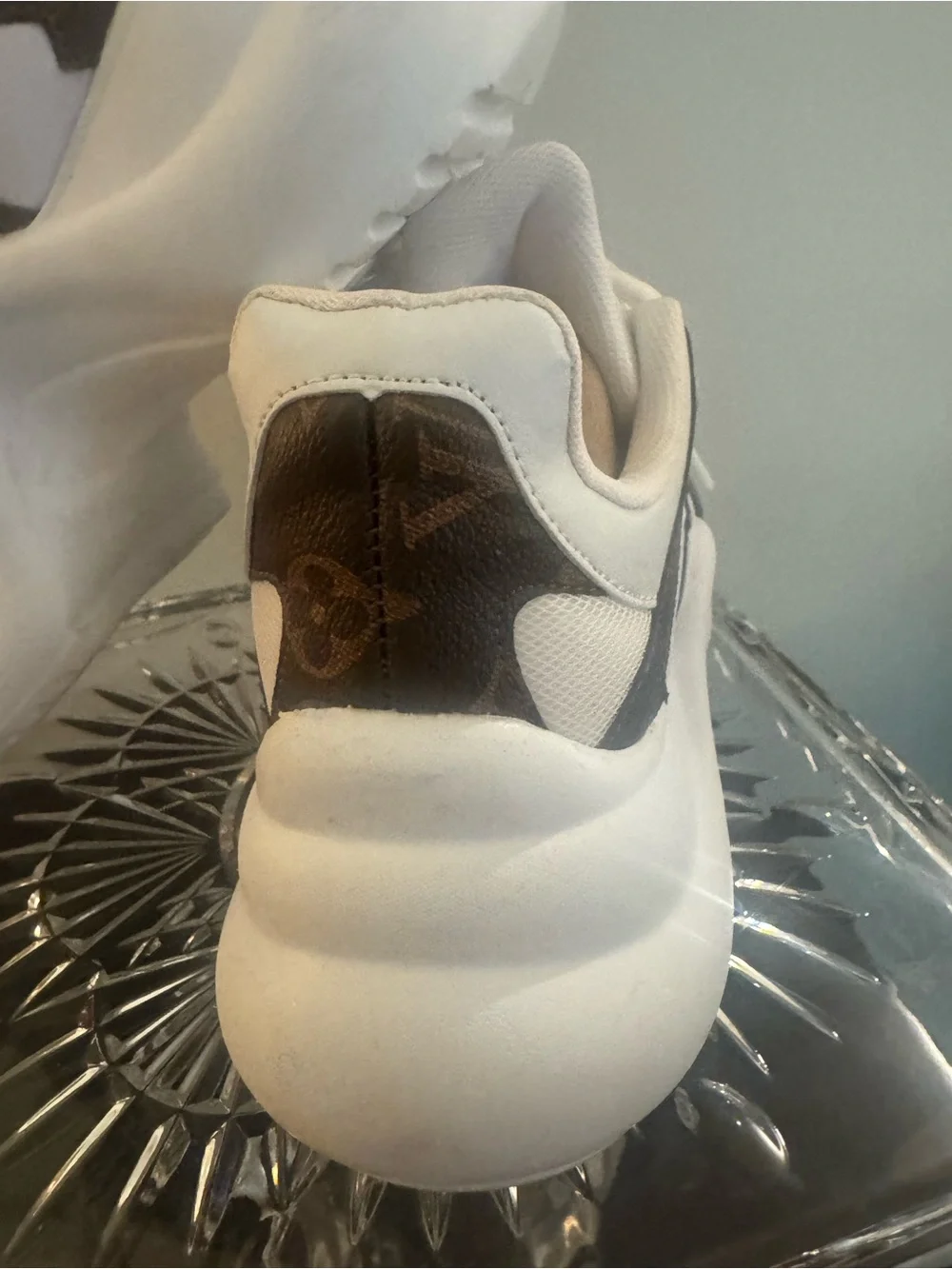 White and Brown Patterned Women's Fashion Sneaker